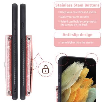 Samsung Galaxy S25 Ultra Stardust Cover med Kortholder - Pink