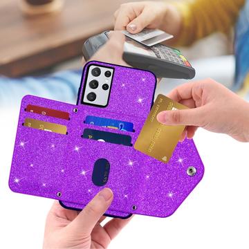 Samsung Galaxy S25 Ultra Stardust Cover med Kortholder - Lilla