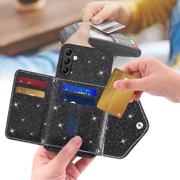 Samsung Galaxy S25+/S24+ Stardust Cover med Kortholder - Sort