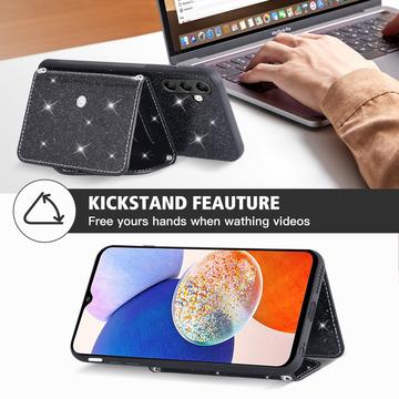 Samsung Galaxy S25+/S24+ Stardust Cover med Kortholder - Sort