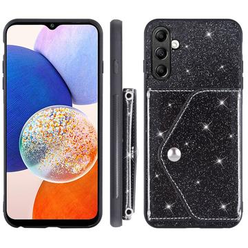 Samsung Galaxy S25+/S24+ Stardust Cover med Kortholder - Sort
