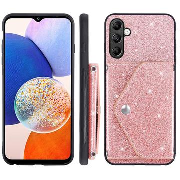 Samsung Galaxy S25+/S24+ Stardust Cover med Kortholder - Pink