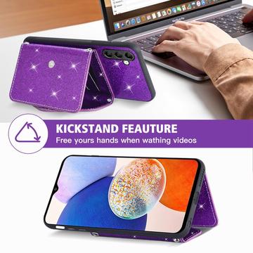 Samsung Galaxy S25+/S24+ Stardust Cover med Kortholder - Lilla