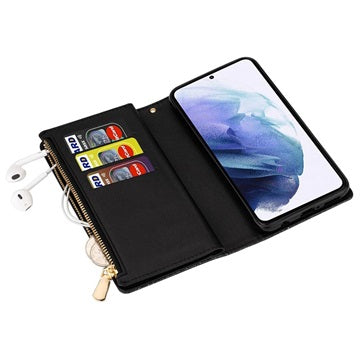 Starlight Series Samsung Galaxy S22 5G Pung Taske - Sort
