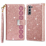 Starlight Series Samsung Galaxy S22 5G Pung Taske - Rødguld
