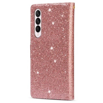 Starlight Series Samsung Galaxy Z Fold4 Pung Taske - Rødguld