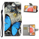 Style Series Samsung Galaxy A42 5G Cover med Kortholder - Blå Sommerfugl