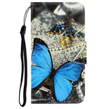 Style Series Samsung Galaxy A42 5G Cover med Kortholder - Blå Sommerfugl