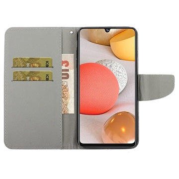 Style Series Samsung Galaxy A42 5G Cover med Kortholder - Blå Sommerfugl