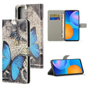 Style Series Samsung Galaxy S21 5G Pung Taske - Blå Sommerfugl
