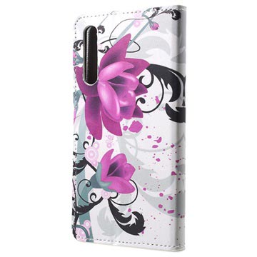 Style Series Huawei P20 Pro Cover med Kortholder - Lotusblomst