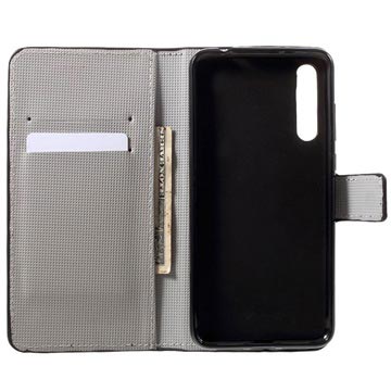 Style Series Huawei P20 Pro Cover med Kortholder - Grøn Ugle