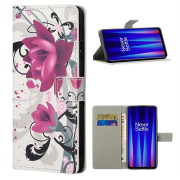 Style Series OnePlus Nord CE 2 5G Cover med Kortholder - Lotusblomst