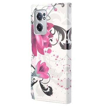Style Series OnePlus Nord CE 2 5G Cover med Kortholder - Lotusblomst