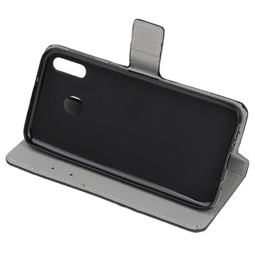 Style Series Samsung Galaxy A20e Cover med Kortholder - Blå Sommerfugl