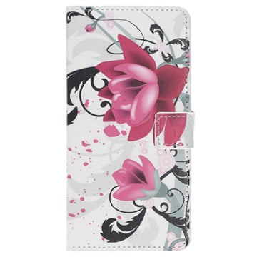 Style Series Samsung Galaxy A20e Cover med Kortholder - Lotusblomst