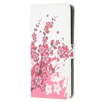 Style Series iPhone 13 Mini Pung Taske - Pink Blomster
