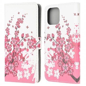 Style Series iPhone 13 Mini Pung Taske - Pink Blomster