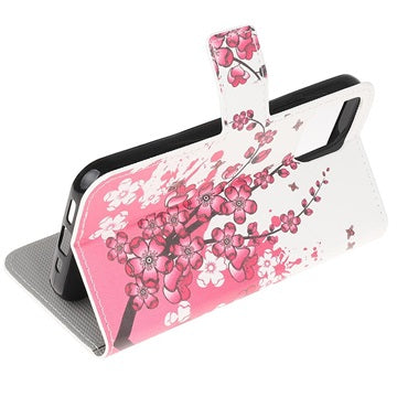 Style Series iPhone 13 Mini Pung Taske - Pink Blomster
