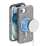 iPhone 16e/17e Stylish Glitter Series Hybrid Cover - MagSafe kompatibel - Sort