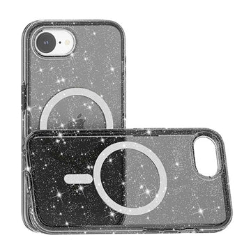 iPhone 16e/17e Stylish Glitter Series Hybrid Cover - MagSafe kompatibel - Sort