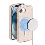 iPhone 16e/17e Stylish Glitter Series Hybrid Cover - MagSafe kompatibel - Guld