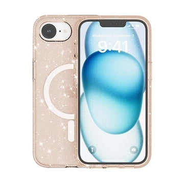 iPhone 16e/17e Stylish Glitter Series Hybrid Cover - MagSafe kompatibel - Guld