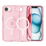 iPhone 16e/17e Stylish Glitter Series Hybrid Cover - MagSafe kompatibel - Pink