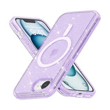 iPhone 16e/17e Stylish Glitter Series Hybrid Cover - MagSafe kompatibel - Lilla