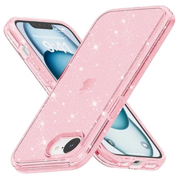 iPhone 16e/17e Stylish Glitter Series Hybrid Cover - Pink