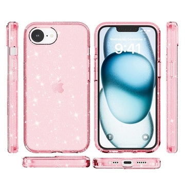iPhone 16e/17e Stylish Glitter Series Hybrid Cover - Pink