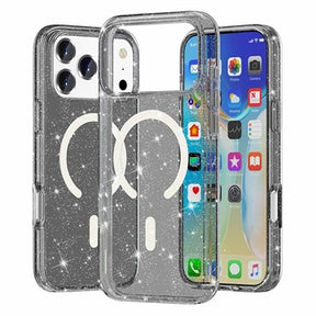 iPhone 18 Pro Stylish Glitter Series Hybrid Cover - MagSafe kompatibel - Sort