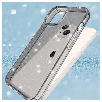 Stylish Glitter Series iPhone 14 TPU Cover - Sort
