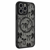 iPhone 16 Pro Stilfuldt beskyttende magnetisk cover - sorte sløjfer
