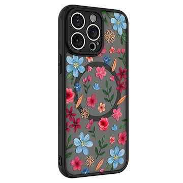 iPhone 16 Pro Stilfuldt beskyttende magnetisk cover - farverige blomster