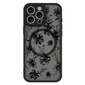 iPhone 15 Pro Max Stilfuldt beskyttende magnetisk cover - sorte sløjfer