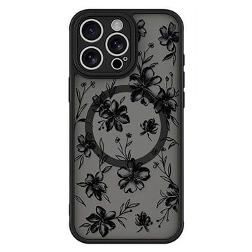 iPhone 15 Pro Max Stilfuldt beskyttende magnetisk cover - sorte sløjfer