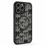 iPhone 15 Pro Max Stilfuldt beskyttende magnetisk cover - sorte sløjfer