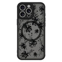 iPhone 15 Pro Max Stilfuldt beskyttende magnetisk cover - blækblomster