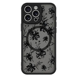 iPhone 15 Pro Max Stilfuldt beskyttende magnetisk cover - blækblomster
