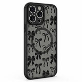 iPhone 13 Pro Stilfuldt beskyttende magnetisk cover - sorte sløjfer