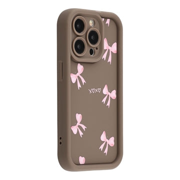 iPhone 12 Pro Stilfuldt stødsikkert TPU cover med forhøjede kanter - Brun / Sløjfe