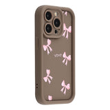 iPhone 12 Pro Stilfuldt stødsikkert TPU cover med forhøjede kanter - Brun / Sløjfe