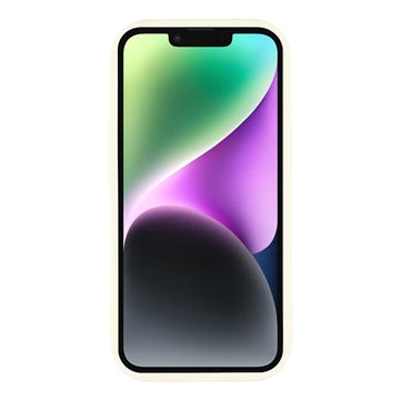 iPhone 14 Stilfuldt stødsikkert TPU cover med forhøjede kanter - hvid / stor sløjfe