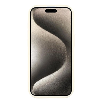 iPhone 15 Pro Max Stilfuldt stødsikkert TPU cover med forhøjede kanter - hvid / stor sløjfe
