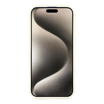 iPhone 15 Pro Stilfuldt stødsikkert TPU cover med forhøjede kanter - hvid / sløjfe