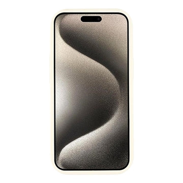 iPhone 15 Stilfuldt stødsikkert TPU cover med forhøjede kanter - hvid / stor sløjfe