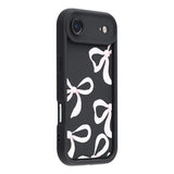 iPhone Air Stilfuldt stødsikkert TPU cover med forhøjede kanter - sort / stor sløjfe
