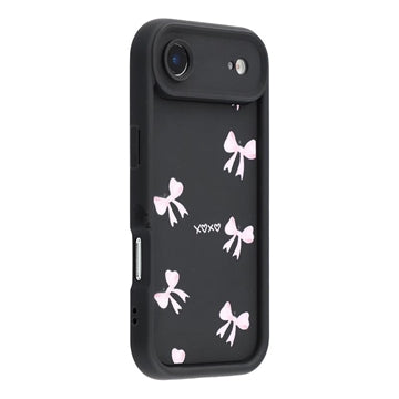iPhone Air Stilfuldt stødsikkert TPU cover med forhøjede kanter - sort / sløjfe