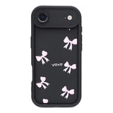 iPhone Air Stilfuldt stødsikkert TPU cover med forhøjede kanter - sort / sløjfe